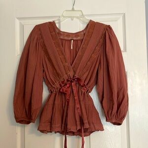 Free People Size Medium Peplum Top